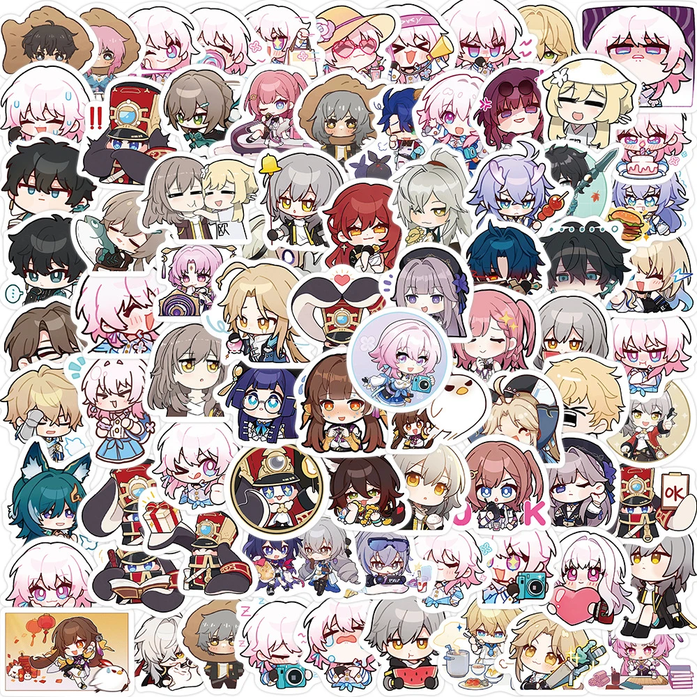 80PCS Hot Game Anime Honkai: Star Rail Stickers For Skateboard Laptop Luggage Decal