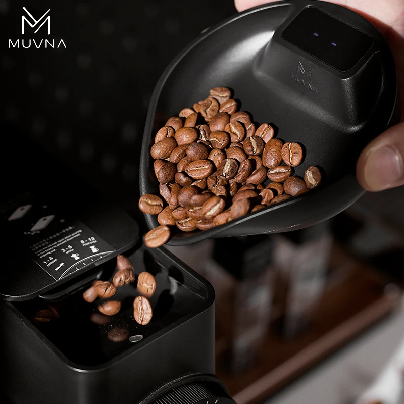 MUVNA Digital Coffee Bean Dosing Tray 0.1g Precision Electronic Scale with LED Display Type-C Rechargeable Pouring Bowl