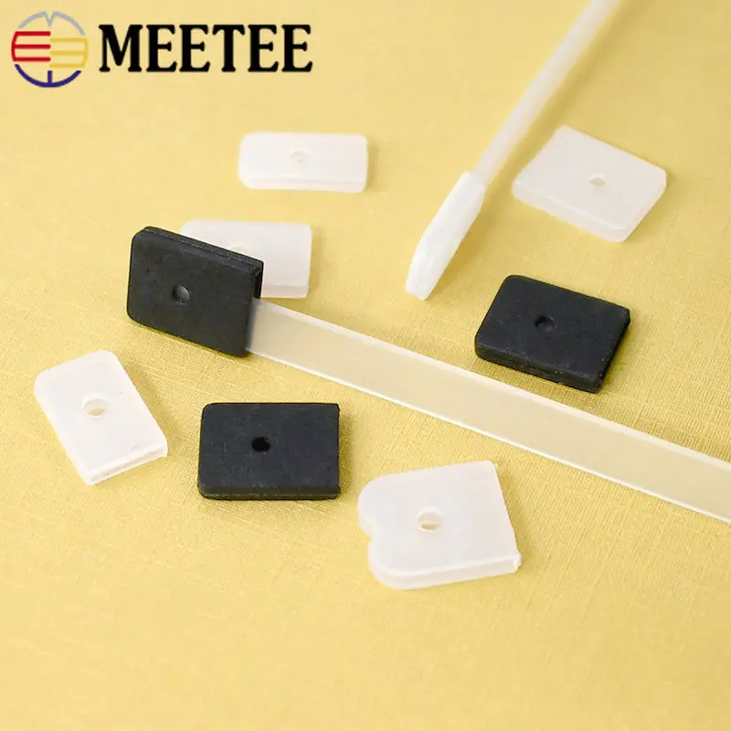 100Pcs Meetee 6/8/10/12mm Silicone Rubber End Caps for Plastic Boning Wedding Dress Fishbone Cap Buckle DIY Sewing Accessories