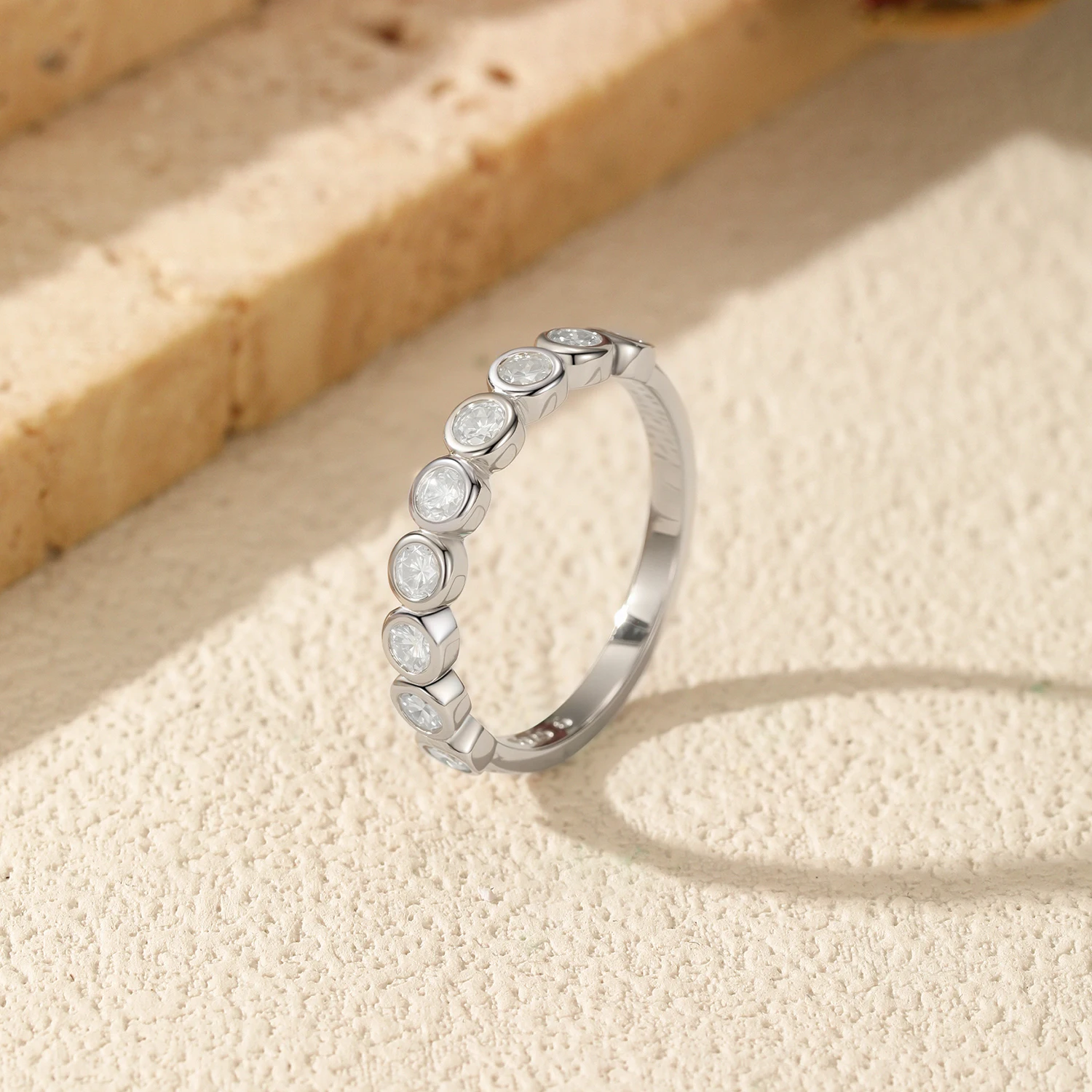 Women's Moissanite Eternity Ring in 925 Sterling Silver