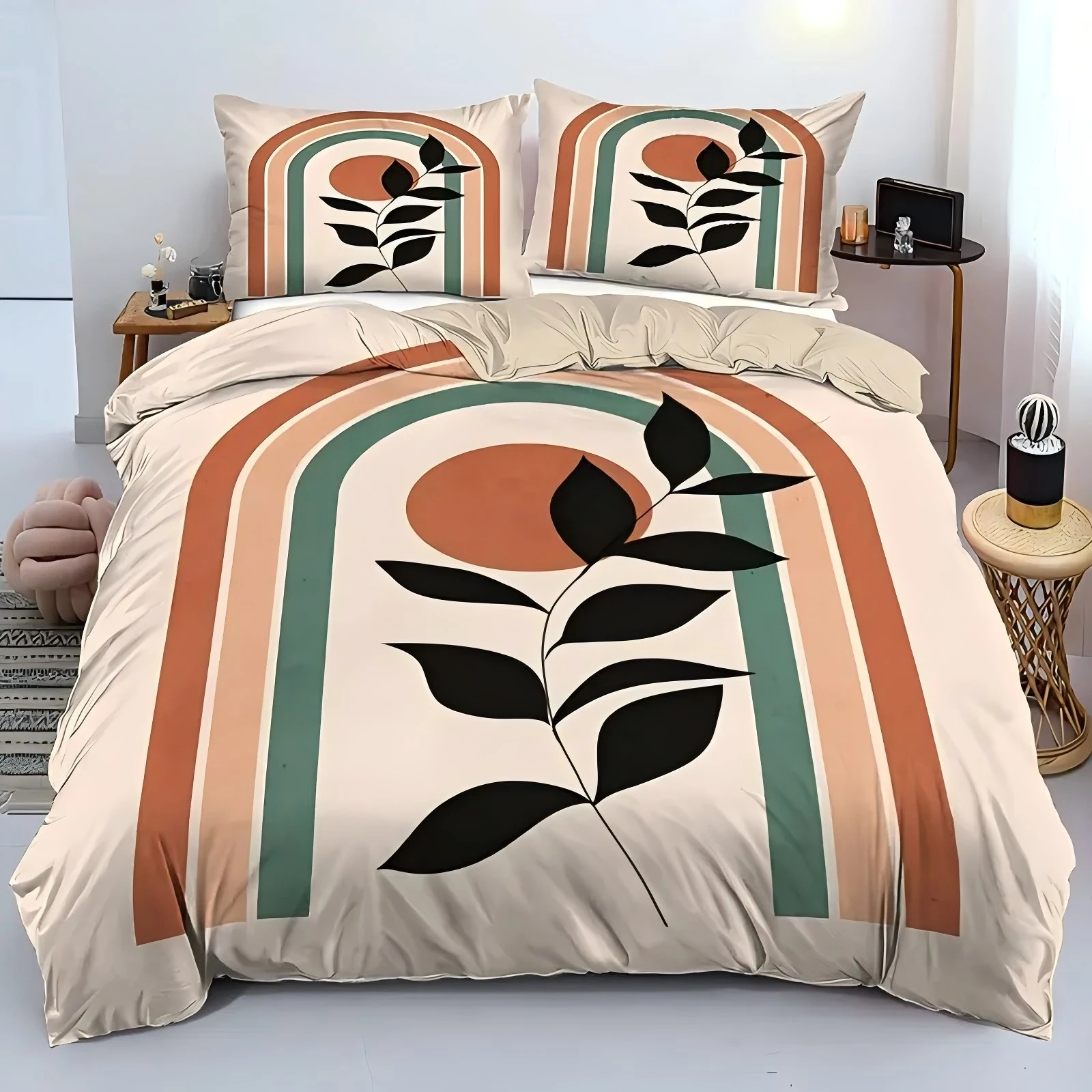 

Abstract leaves Pattern 3D Printed Duvet Cover Soft Comfortable Double For Teens Adults Queen King Size Bedding Set Pillowcase