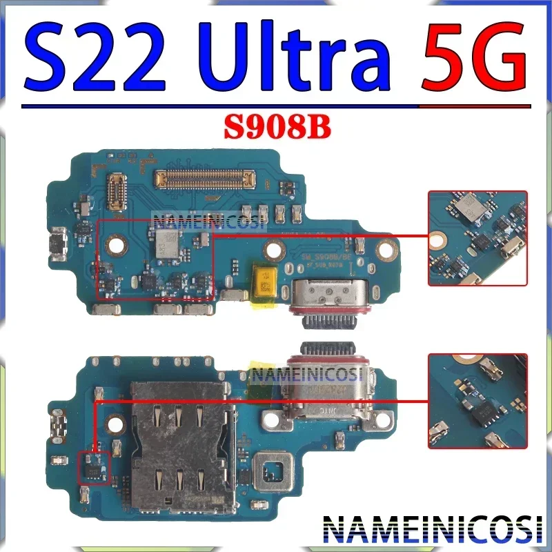 Usb Dock Charger Port for Samsung Galaxy G996 G998 G990 S901 S21 S22 Fe Plus Ultra G991 S906 S908 B U N 0 Charging Board Module