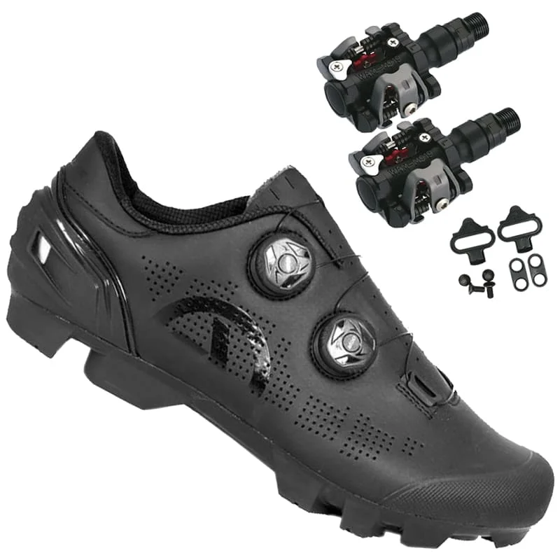 Mtb Cycling Shoes Absolute New Prime Black + Pedal Wellgo M919