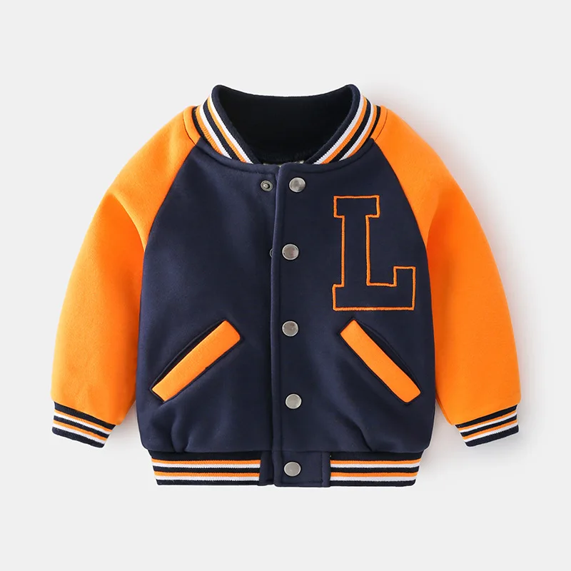 Toddler Boys Baseball Jacket Kids Coat Fall Winter Children's Clothes