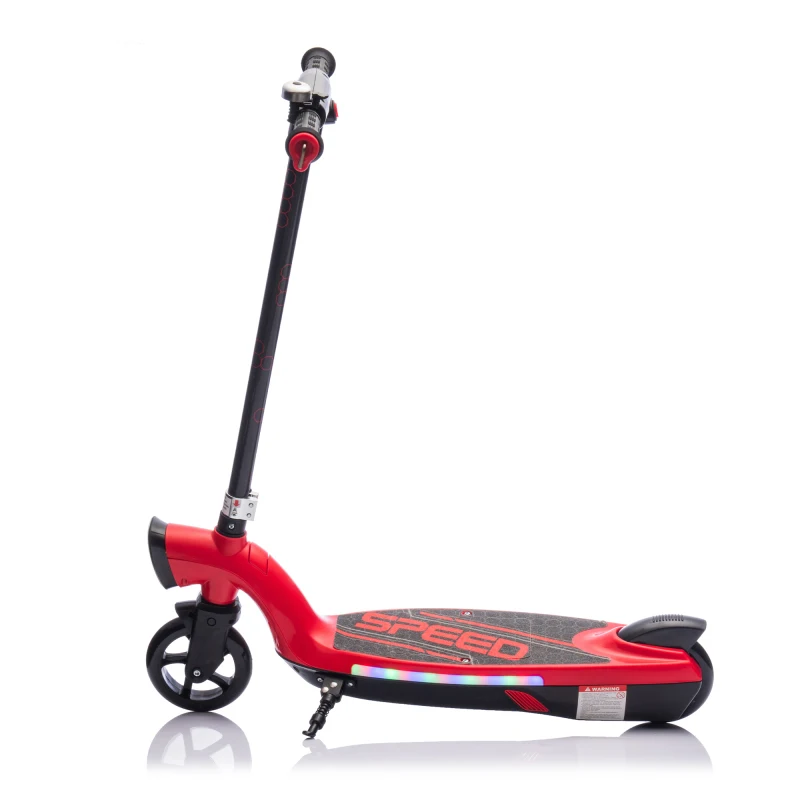 Kids Ride On Electric Scooter Longer Usage Time with Kickstand Bell Rear Brake Wider Pedal Non-Slip Handle Lights For Kids 6+