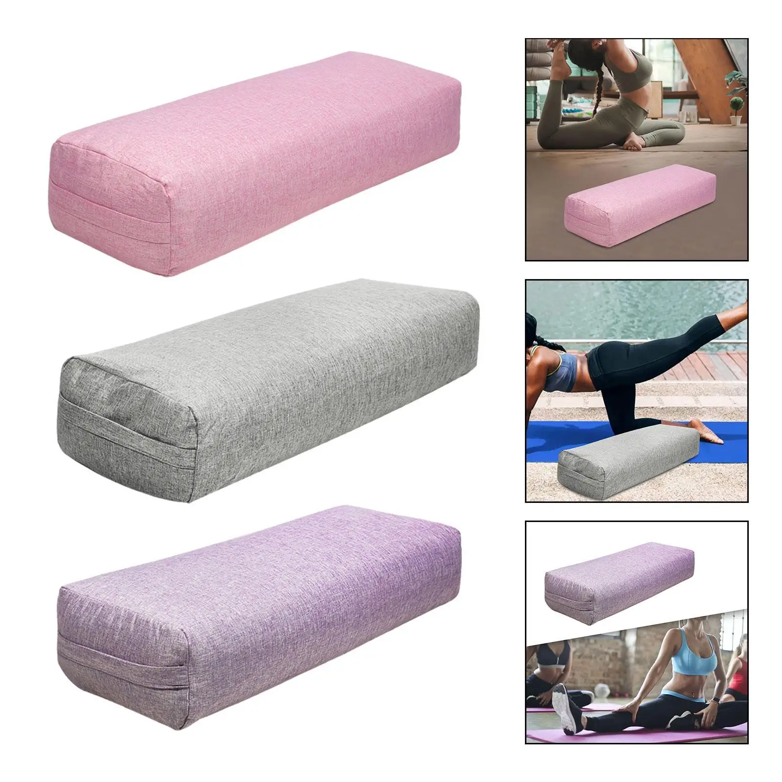 Yoga Bolster Easy to Clean Removable Cover Versatile Yoga Prop for Restorative for Women Comfortable with Carry Handle Cushion