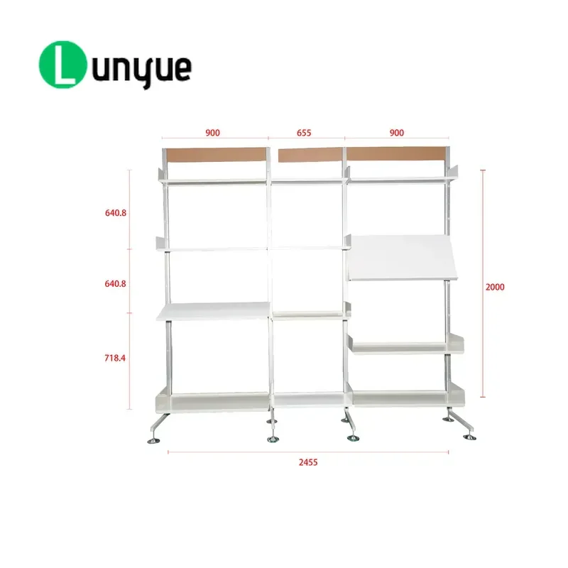 Flexible Detachable Metal Magnetic Height Adjustable Standing Storage Rack for Bookshelves