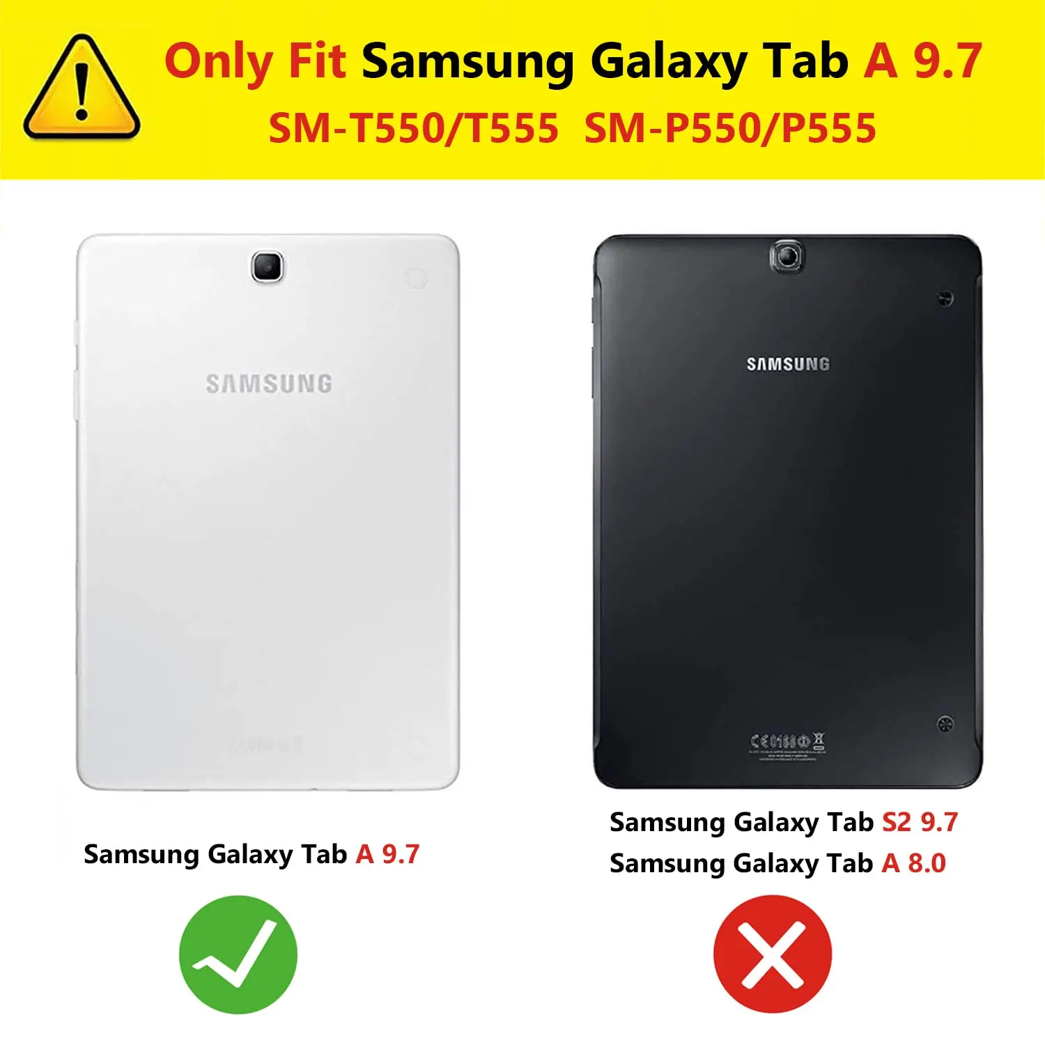 For Galaxy Tab A 9.7-inch (SM-T550/T555/P550/P555) Tablet Protective Case, Portable, All Inclusive Protective Case