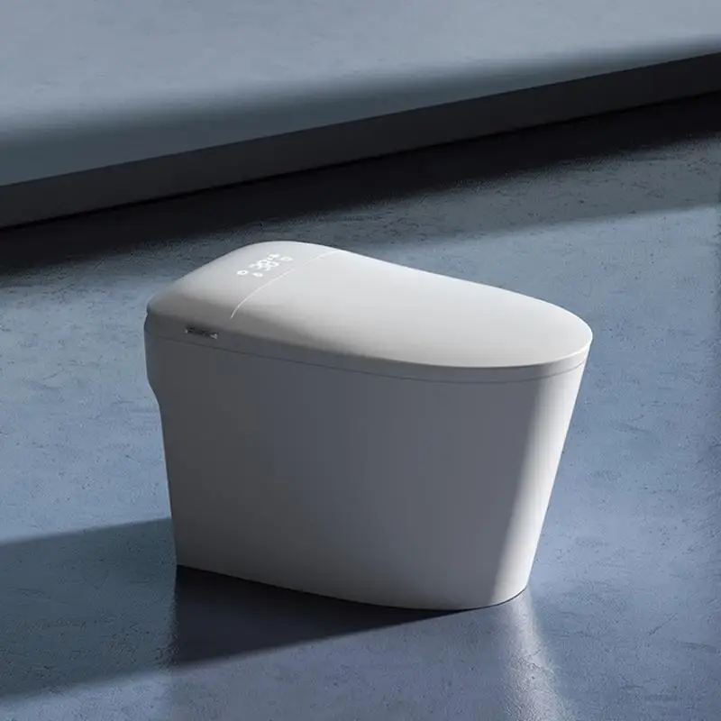 

Современный высококачественный интеллектуальный умный туалет с дистанционным управлением, автоматическая сантехника для ванной комнаты, удлиненная форма чаши, подогрев сиденья