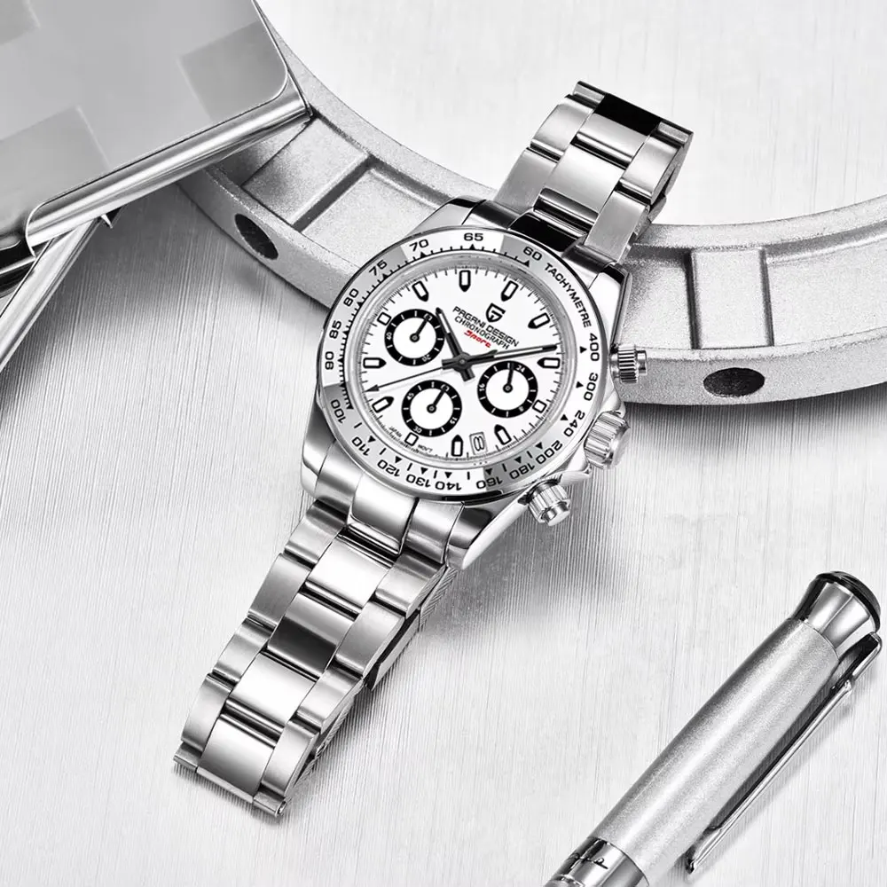パガーニデザイン新しいクォーツ時計 40 ミリメートルメンズ腕時計 VK63 クロノグラフステンレス鋼防水腕時計ギフト時計リロイ Hombre
