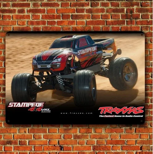 Metallposter RC-Auto Wanddeko Blechschild Plakette Traxxas Stampede Truck