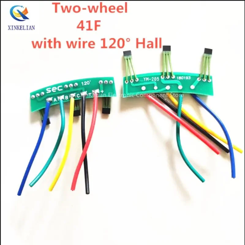 2pcs Two-wheel electric vehicle motor Hall plate element 3144 41F 43F 413 circuit board Hall sensor with wire 120° Hall PCB