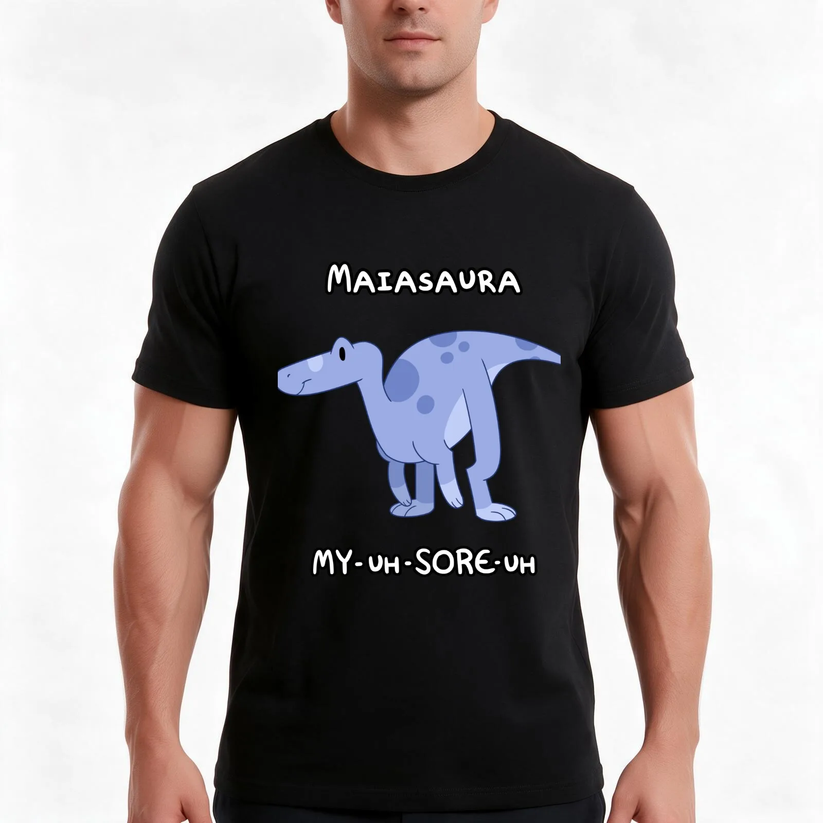 Pronounce Me! Maiasaura T-Shirt, Summer Casual Cotton Tee, Oversized Streetwear Tops, Vintage Graphic Print, Unisex Men Women