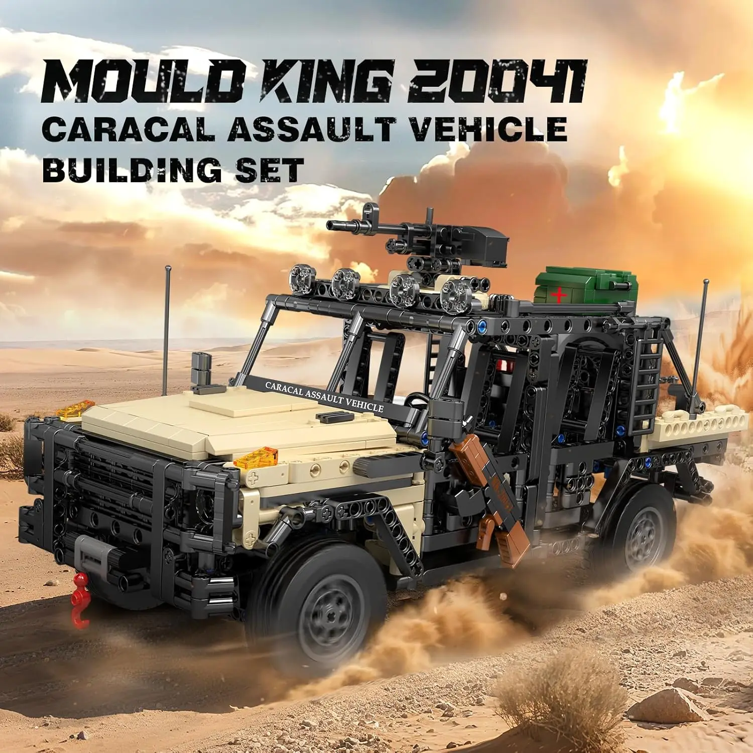 

Mold King 20041 1577 шт. военный комплект для сборки внедорожников, модель с двойным приложением/дистанционным управлением для взрослых коллекционеров, идея подарка