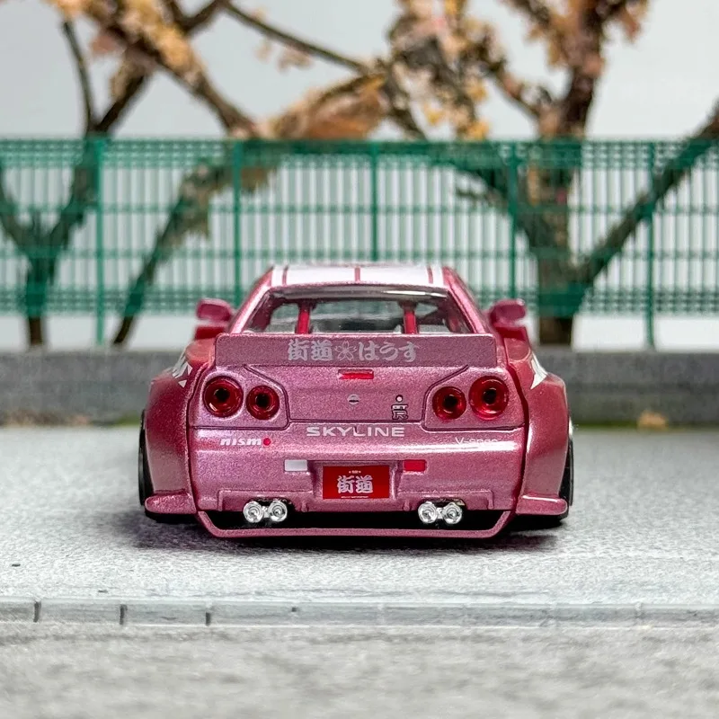 Kaido Housexminigt 1/64 Nissan Skyline GT-R (R34) Kaido Racefabriek V1 Gelegeerd Speelgoed Motorvoertuig Diecast Metalen Model Cadeau