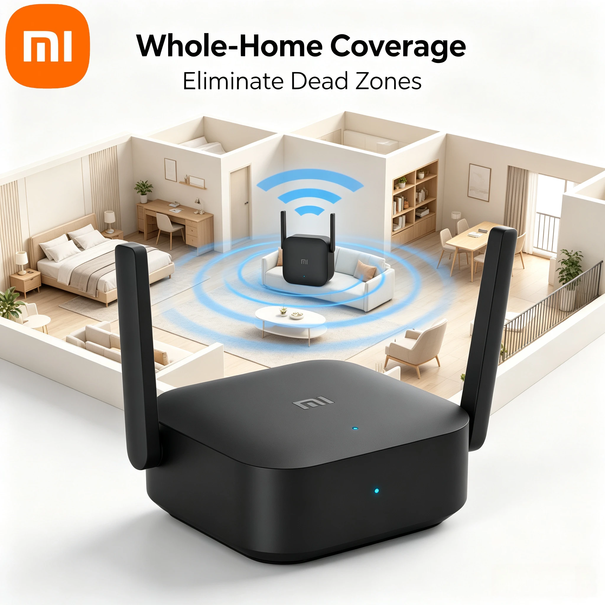 Xiaomi WiFi Amplifier Pro 300Mbps Wireless Repeater Extender Dual External Antennas Signal Booster Expand Home WiFi Coverage