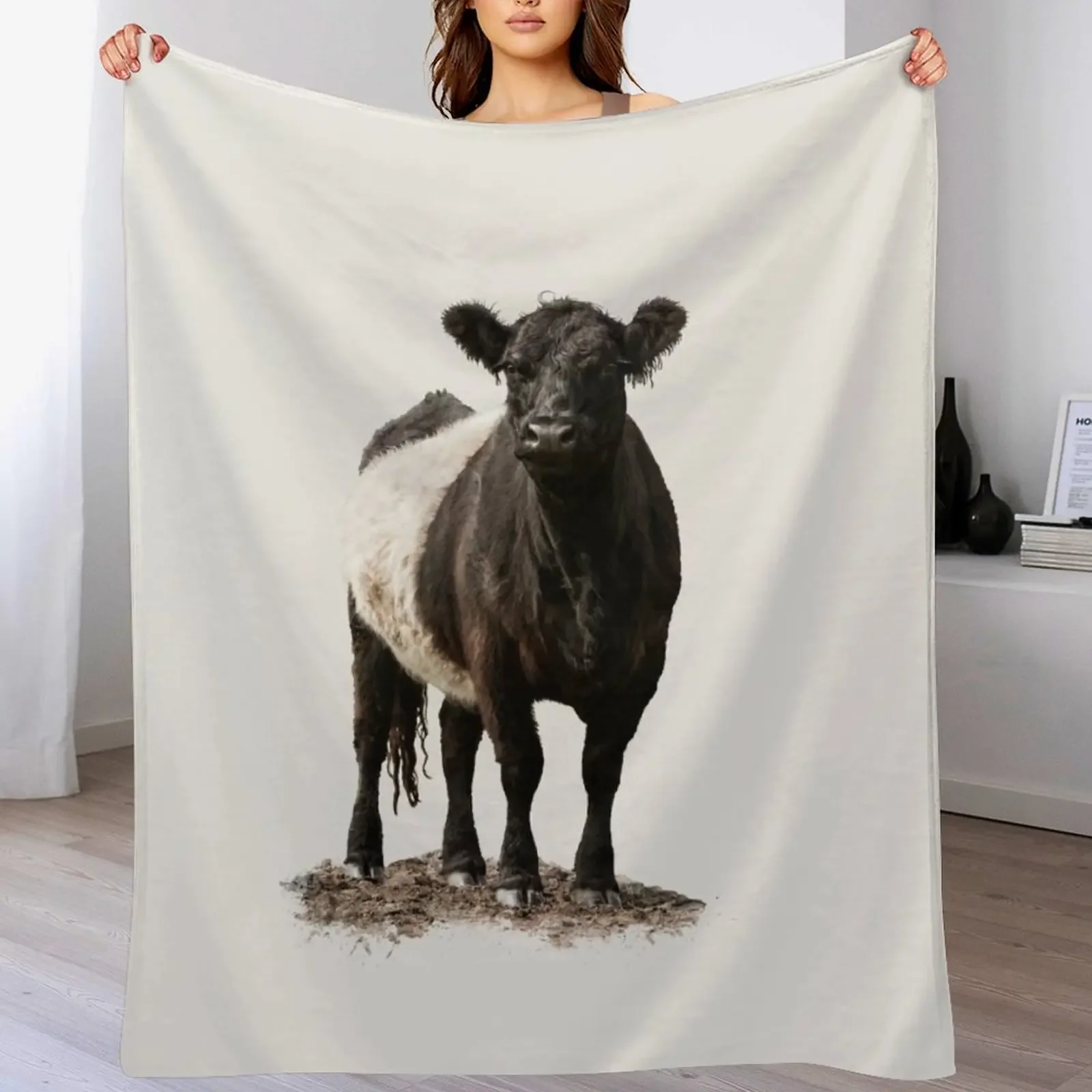 

Belted Galloway Cow Throw Blanket bed plaid Bed linens Luxury Designer Blankets