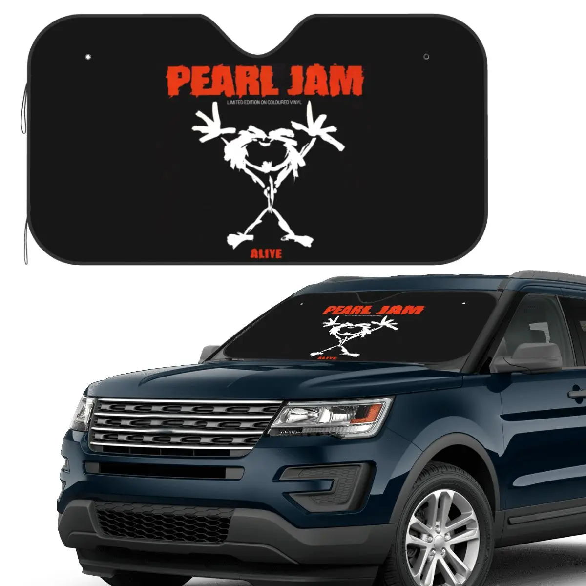 

Alive Pearls Jam (1) Sunshade Windscreen Car Front Windshield Window Sun Visor Accessories Covers