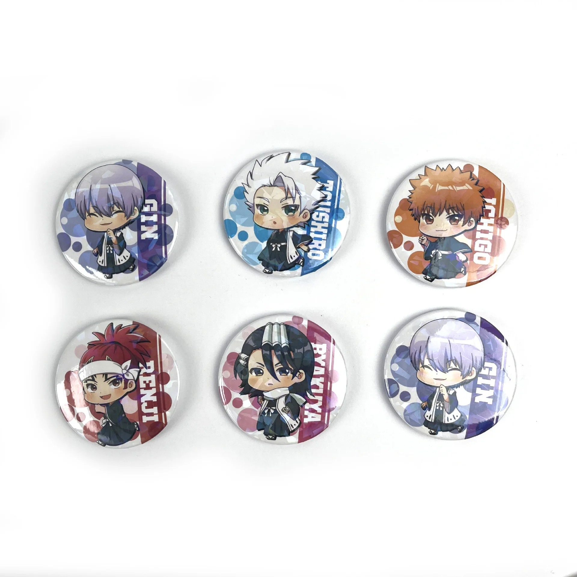 Ichimaru Gin Sariel Osborn Game and Anime Famous Characters Peripheral Mini Badges and Pins HD Pattern DIY Images Customs Gifts