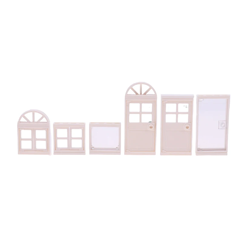 

1:12 Dollhouse Miniature Mini House Villa Plastic Doors and Windows House Modeling and Decoration DIY Window Accessories