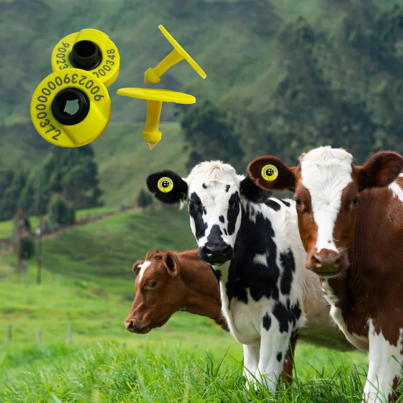 

100pairs RFID ear tag ISO 11784/5 HDX button electronic swine ear tag mark for pig, cow sheep breeding animal identification