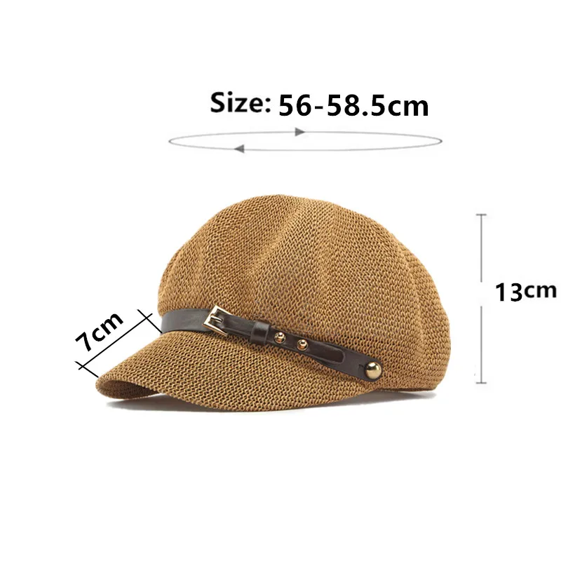 2026 Summer New Trendy Hollow Mesh Breathable Berets for Women Camping party hats closed Versatile Fashion straw Hat Travel hat