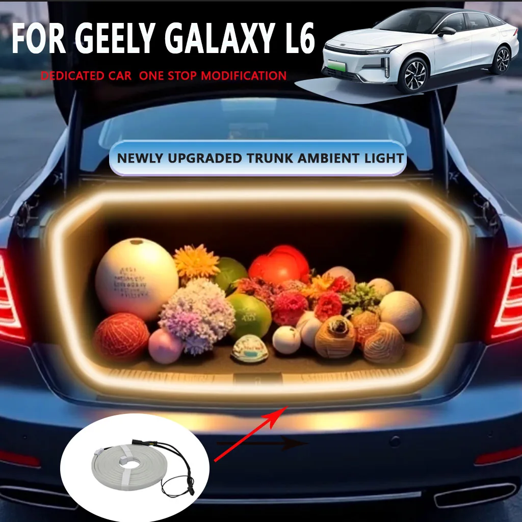 

FOR GEELY GALAXY L6 Rear Trunk LED Light Bar Strips Trunk Interior Decorative Lamp Strip Luggage Atmosphere Light