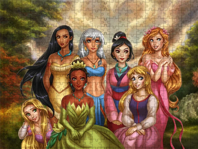 Dekorasi Puzzle koleksi putri Disney 300/500/1000, dekorasi permainan Puzzle pembakar otak anak-anak kartun, hadiah liburan buatan tangan