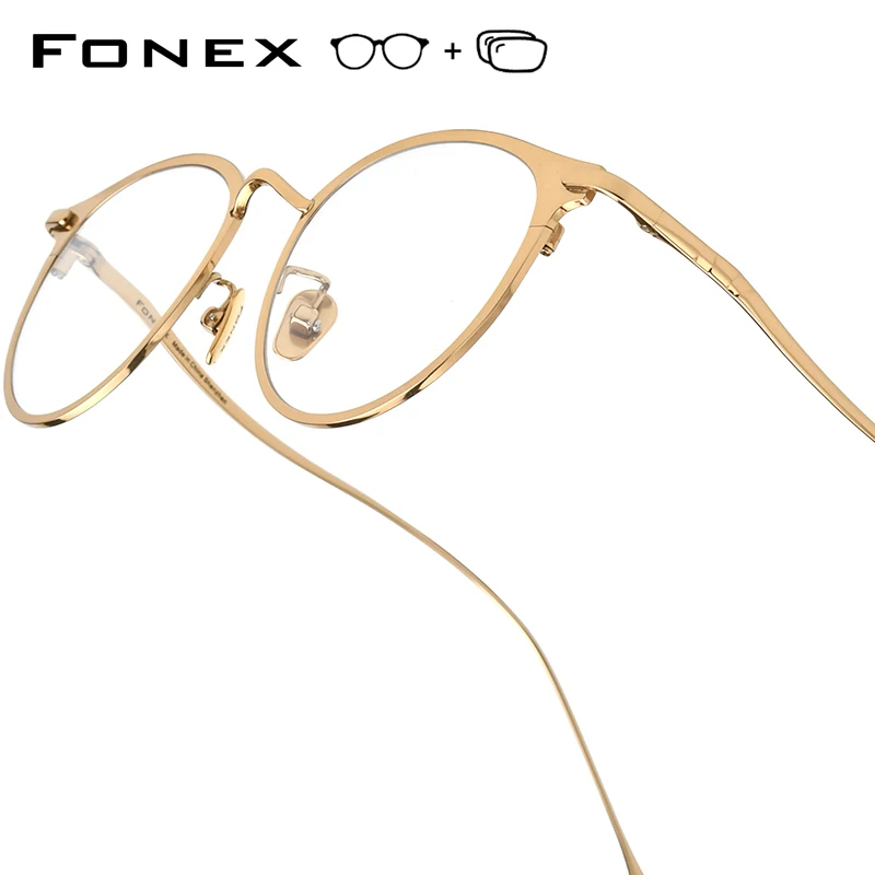 

FONEX Progressive Prescription Glasses Photochromic Myopia Optical Lenses Eyewear Women Round Eyeglasses Titanium Frames 8509