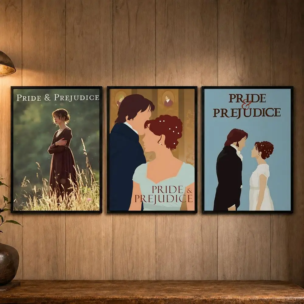 Super Novel P-Pride and PrejudiceS Poster Self-adhesive Art Poster Decoracion Painting Wall Art White Kraft Paper Home Decor