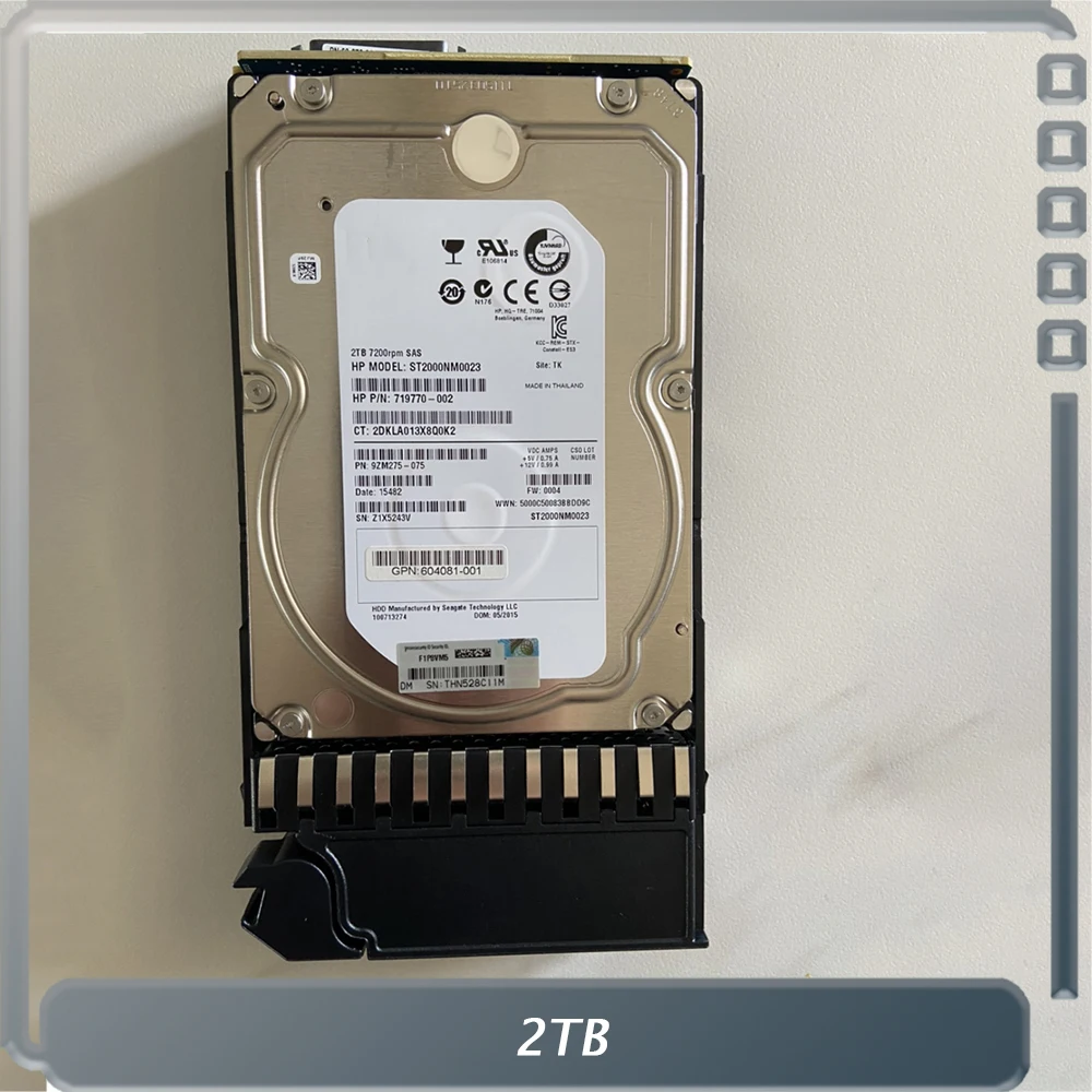 

2TB For HP AW555A P2000 SAS-FC 7.2K 3.5 605475-001 604051-001 719770-002 Hard Disk