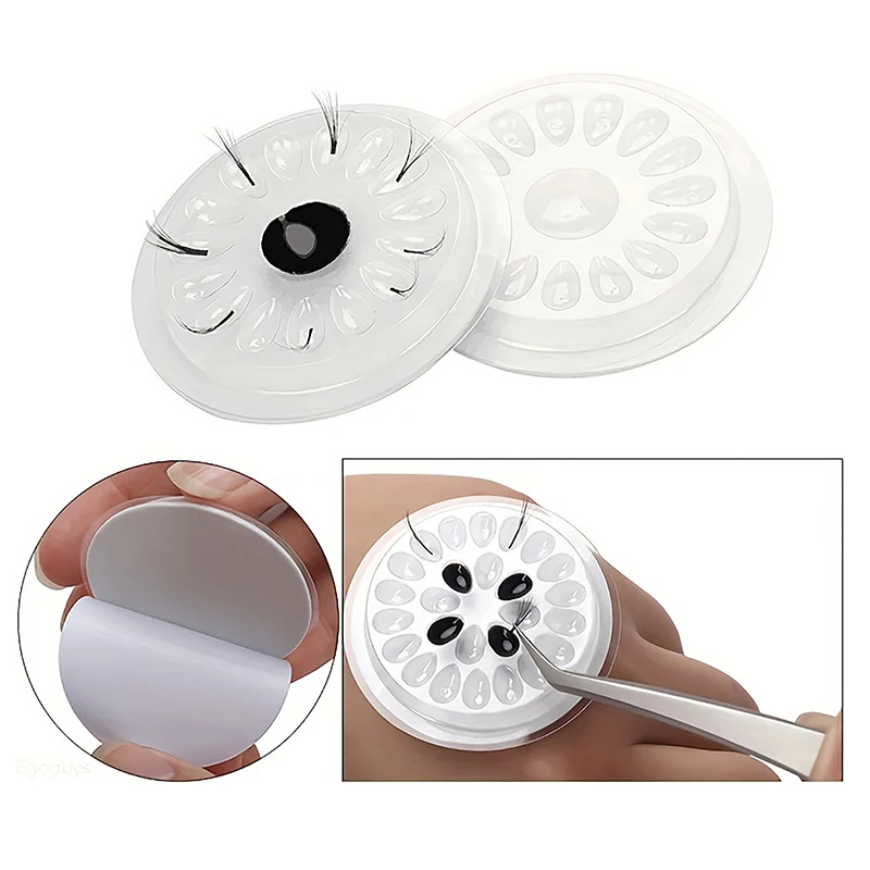 ที่วางกาวติดขนตาปลอม 10 ชิ้น อุปกรณ์ต่อขนตา แผ่นรองกาวติดขนตา