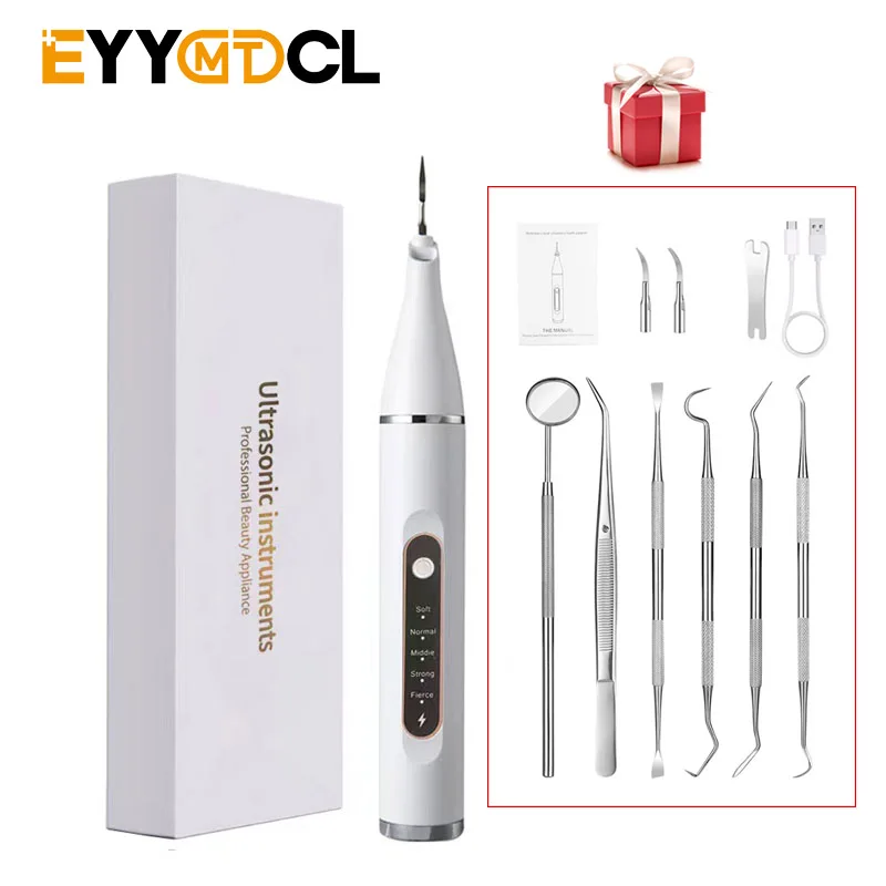 Oral Irrigator Portable Wireless Ultrasonic Tooth Cleaner Chargeable Waterproof Effectively Removes Smoke Stains Calculus Stains