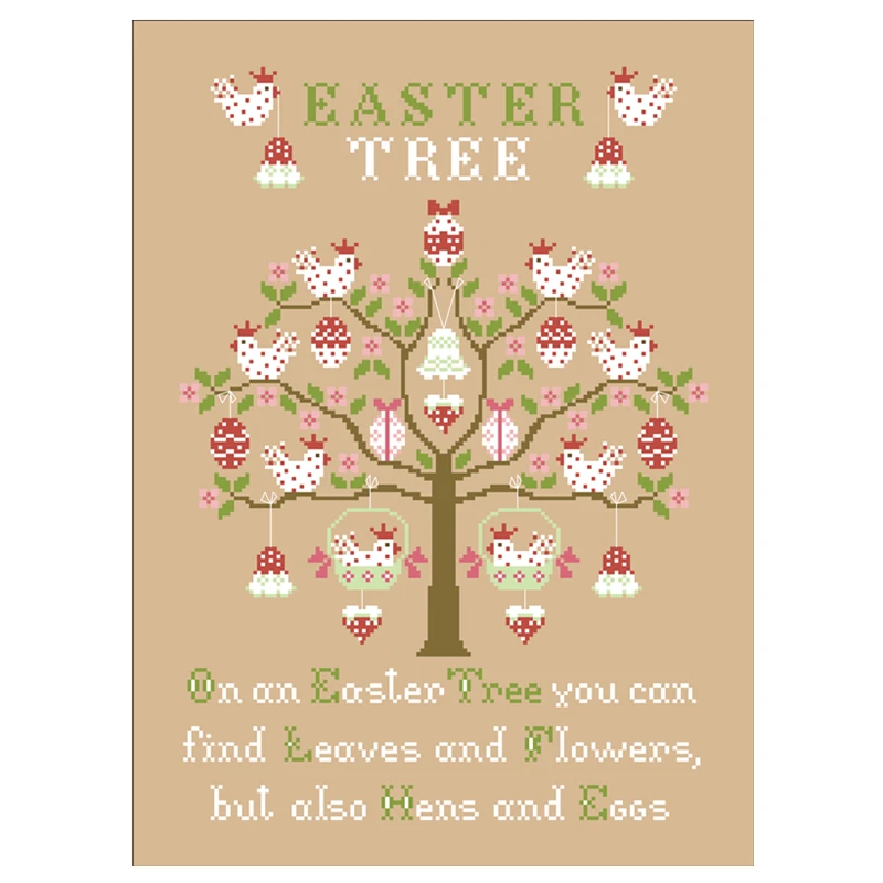 شجرة عيد الفصح عبر الابره عدة خيط القطن 18ct 14ct 11ct الكتان الكتاني قماش خياطة التطريز DIY بها بنفسك