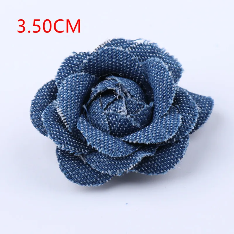 10 teile/los Denim künstliche handgemachte Blumen Jeans rock Jeans Kleidung Dekoration DIY Accessoires – Detail 11