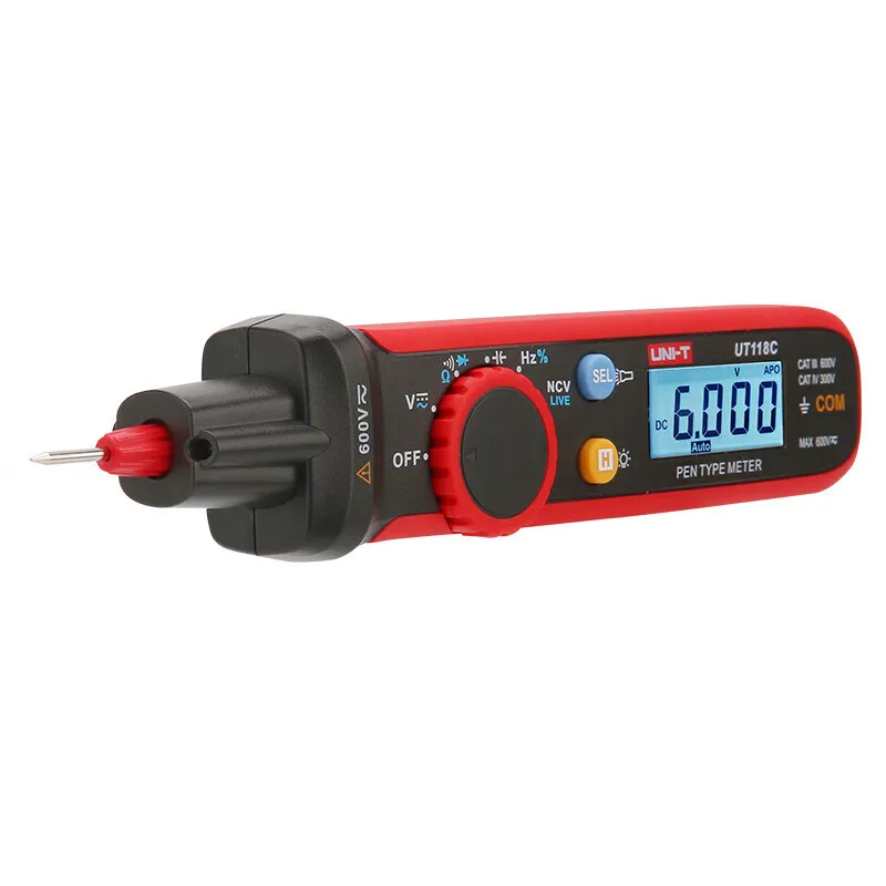 600V AC DC Tester UT118C Digital Multimeter For Dark Environment Testing CAT III 600V Safety Rating CAT IV 300V Safety Rating