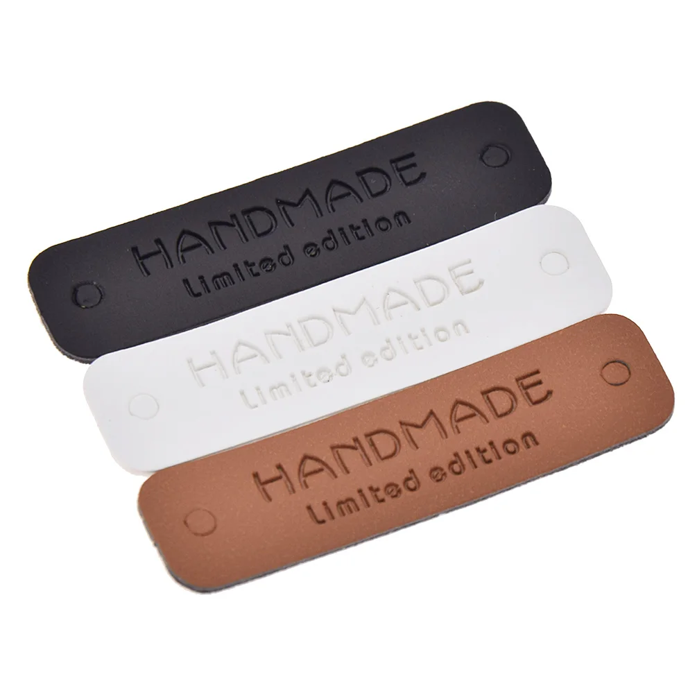 Handmade Garment Tags Labels PU Leather Labels For Jeans Bags Shoes Making Supplies