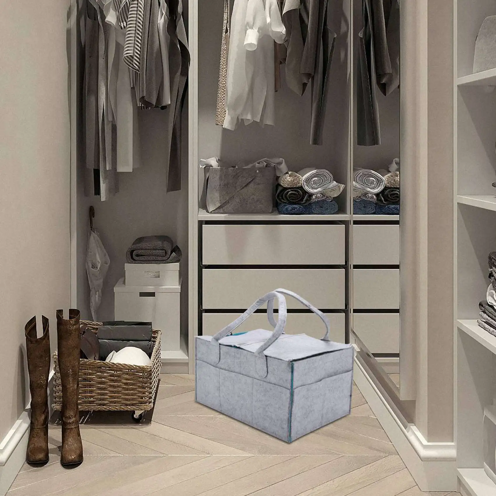 MACH-2X складной фетровый органайзер для детских подгузников со съемной крышкой, сумка для хранения, детская портативная сумка-коробка