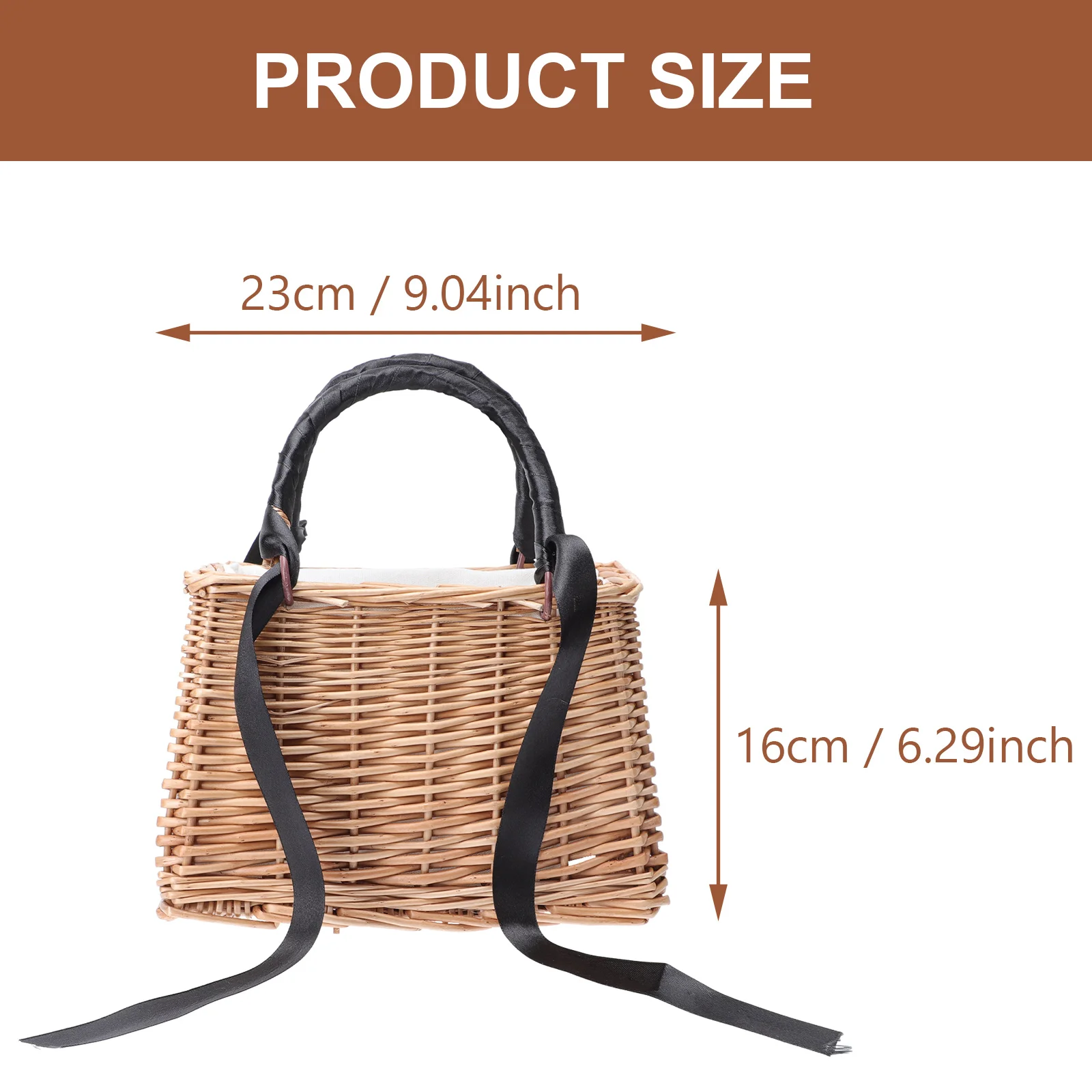 Rattan Flower Basket Packing Delicate Woven Bag Hand Wedding Gift Container Storage Decorative Organizer