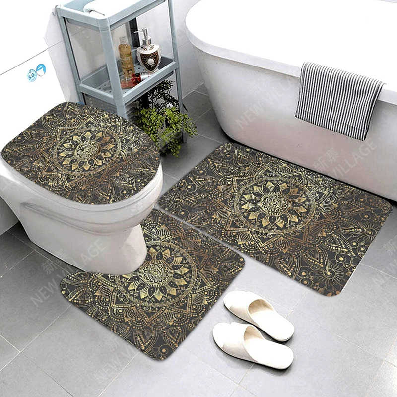 Anti-slip Bath Mats Bathroom Shower Mat Decor Absorbent Foot Mat Entrance Bathtub toilet rug Morocco vintage Persia boho Mandala