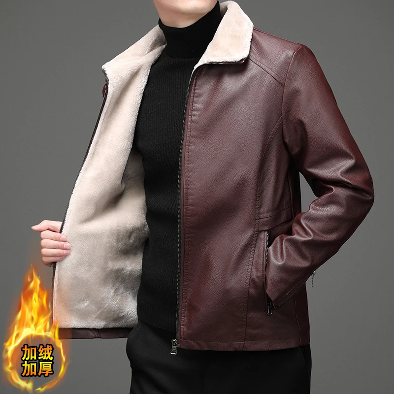 

2023 PU Jackets Men Spring Autumn Patchwork Leather Jacket Coat Male Fashion Casual O-neck Outwear Plus Size 7XL HA128
