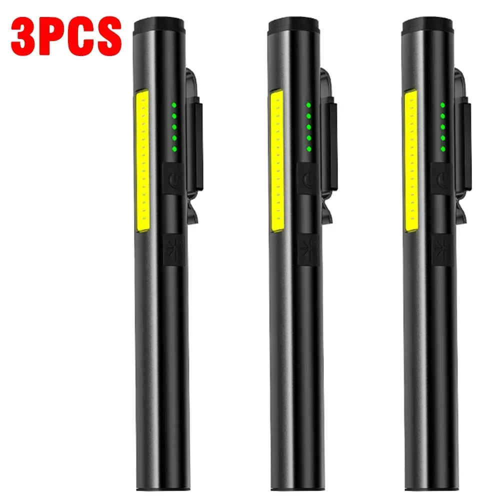 Multifunctionele 4 In 1 Led Zaklamp Mini Usb Oplaadbare 800Mah Pen Clip Zaklamp 365nm Uv Licht Cob Camping Werk Reparatie - afbeelding 1