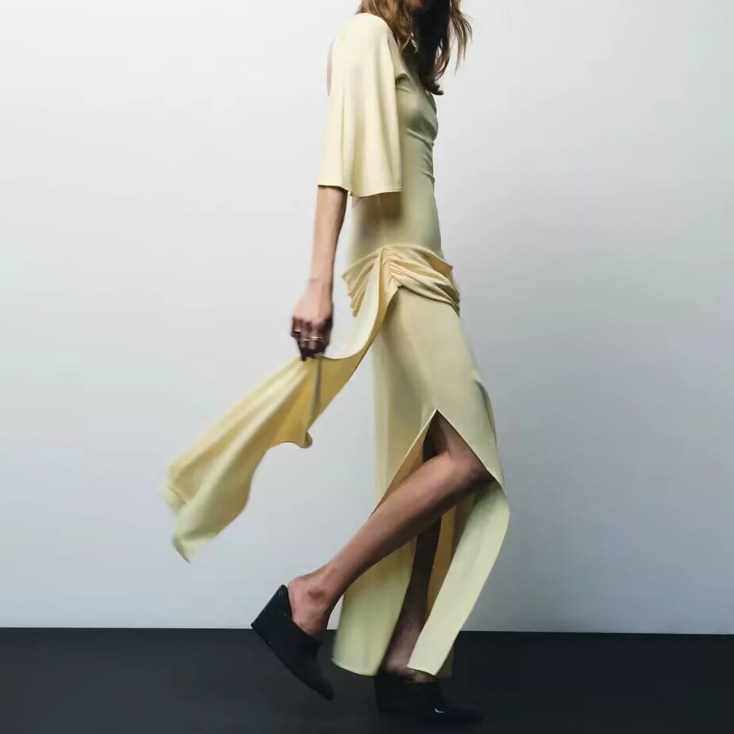 Ele Bal Long Dr Faion feminino em camadas decoração outono nova chegada Z Casual ort Sve Bodycon Dr