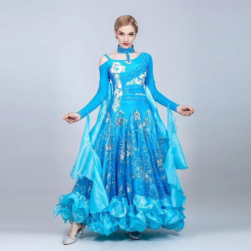 2025 New Modern  Competition Dress Large Swing Dress Waltz Ballroom Dance Ballroom Dance Group Performance Costume