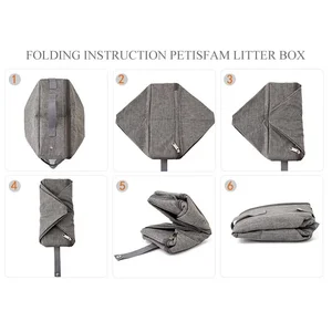 Hộp xả rác Cat Folding với nắp, Bảng PP bằng vải không thấm nước, ZD01 6 Bán hàng chính Boot Folded Tube - №6