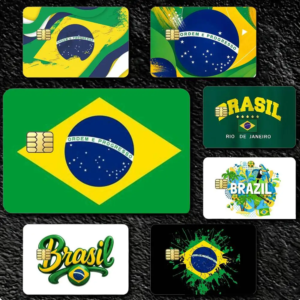 

COOL Flag of B-Brazil 4pcs 1Set Card Stickers Small Waterproof Chip 4PCS Card Sticker Anti-Scratch