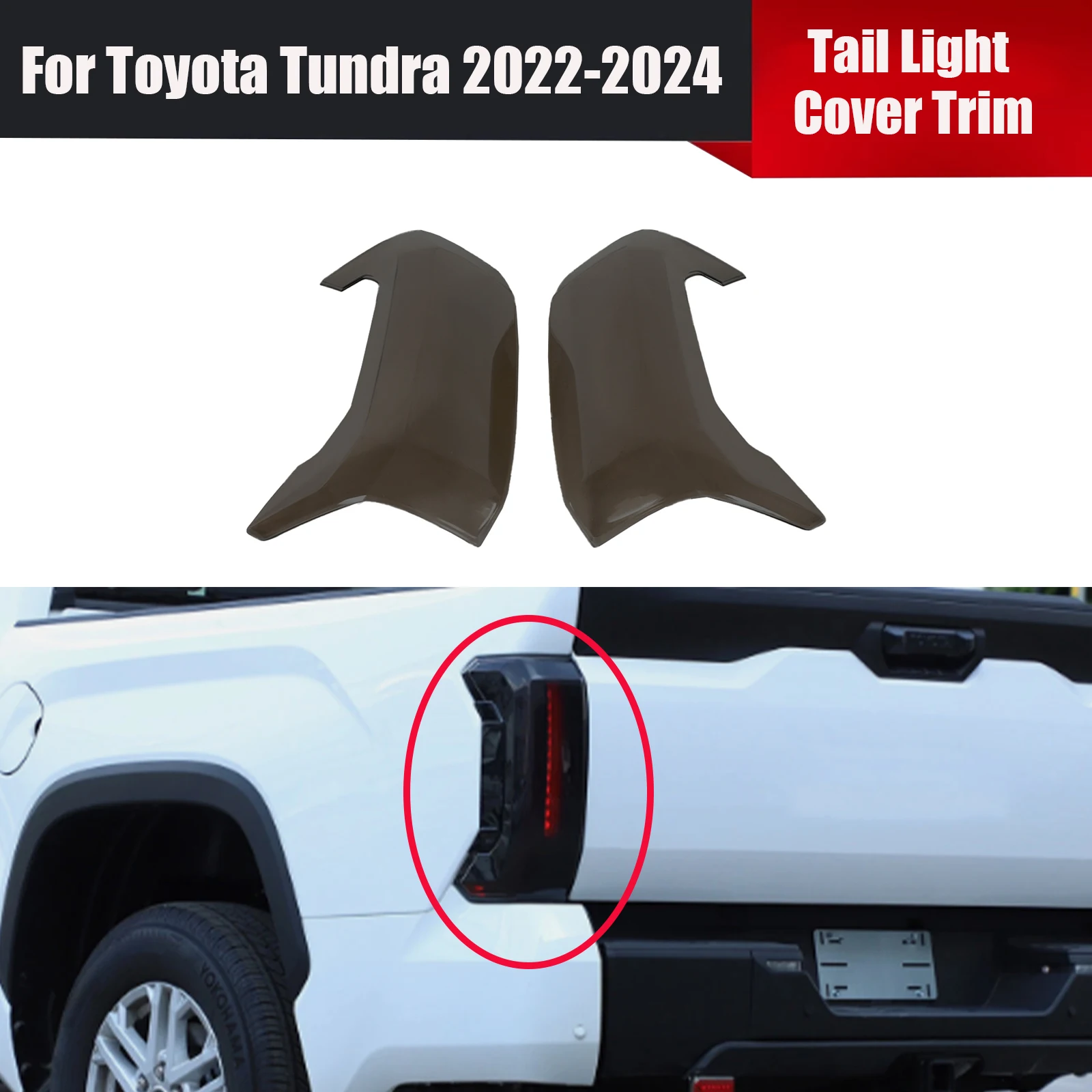 

For Toyota Tundra 2022-2024 Car Rear Tail Light Lamp Guard Cover Trim Smoked Black Auto Accessories Body Kit Lamp Hoods