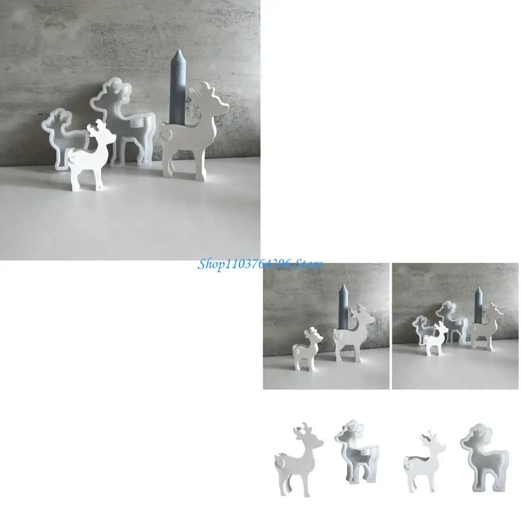 

Многоцелевой художественный набор форм для свечей с оленем, прочная силиконовая форма, аксессуар для украшения дома, для