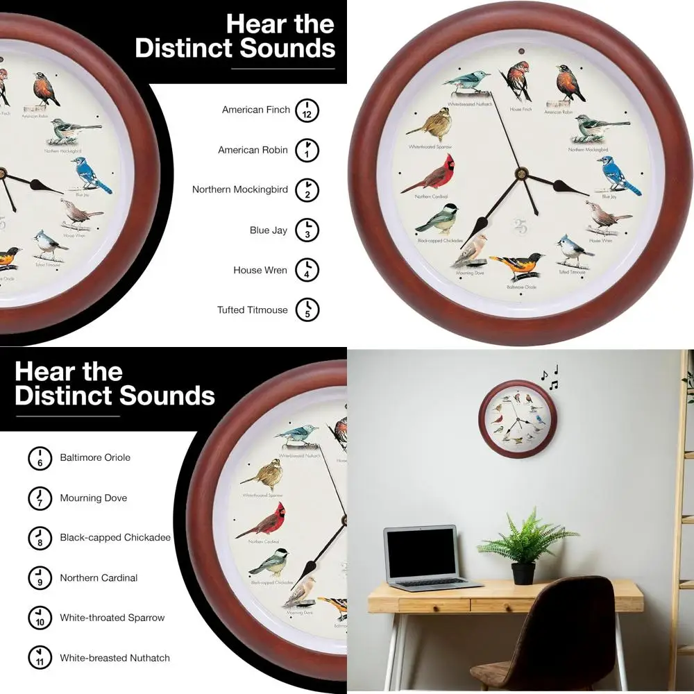 

25th Anniversary Edition 13 Premium Cherry Singing Bird Clock