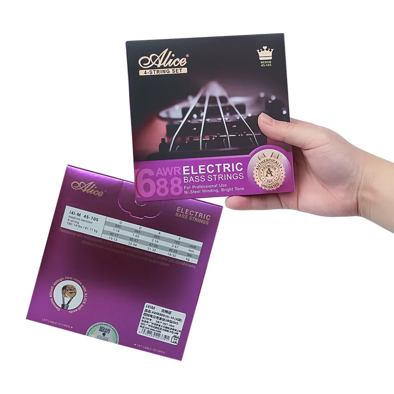 Alice Electric Bass Strings AWR68/688 Hexagonal Core Nickel Alloy Winding Set of 4/5 Strings Guitar Accessories